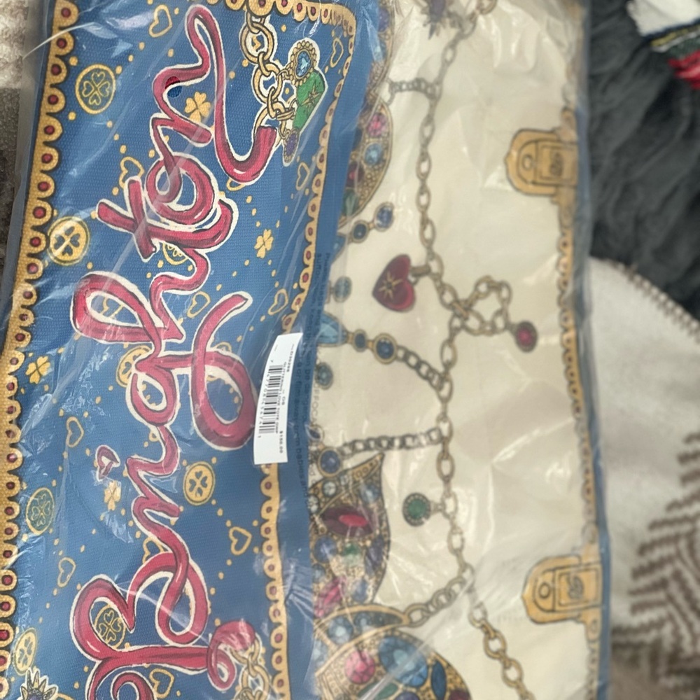 Brighton Blue and Cream Tote with Gold Accents